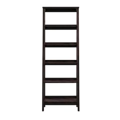 Jamocha Wood Finish Trestle Open Shelving for Modern Storage