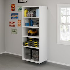 GarageCore 83" hx23 d Shelves, White Finish