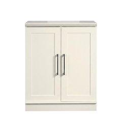 White Finish 37-inch High Storage Cabinet with Base Design
