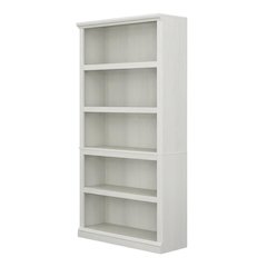 White storage bookcase with spacious shelves and modern design