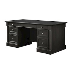 Wood Executive Desk With Wind Oak Finish And Traditional Style