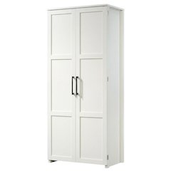 White Finish Storage Cabinet With Spacious Interior And Modern Design
