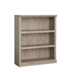 Wooden storage bookcase in oak finish with versatile coastal cottage style