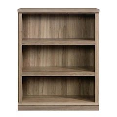Salt oak finish storage bookcase with versatile shelving for home or office use