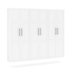 GarageCore 3 Shallow Cabinets & Doors, White Finish