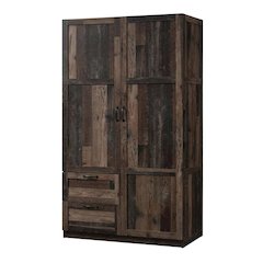 Rustic Brown Storage Armoire With Reclaimed Pine Finish