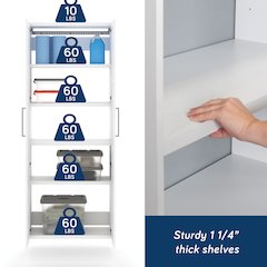 GarageCore 2 Shallow Cabinets W/Doors, White Finish