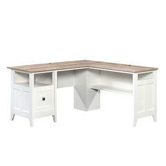 August Hill L Desk, Soft White finish