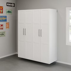 Garagecore 2 Deep Cabinets & Doors, White Finish