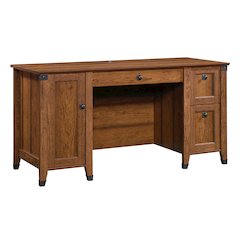 Carson Forge Computer Desk, Washington Cherry finish