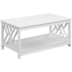 Titan Coffee Table with Shelf, White