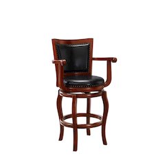 Jones Swivel Bar Stool - Black/Cherry
