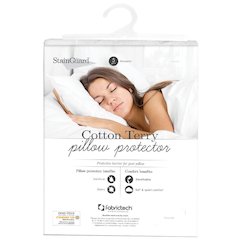 StainGuard® Cotton Terry Pillow Protector STND, White