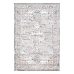 Bowman 06 Medallion Distressed Area Rug - Gray & Ivory