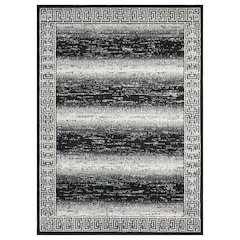 Atlas 07 Greek Key Border Charcoal & Ivory Area Rug