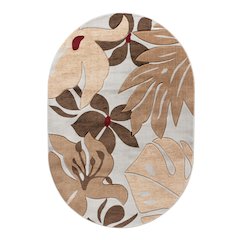 GLAMOR  CREAM BROWN OVAL 5' X 8', GM0658OV