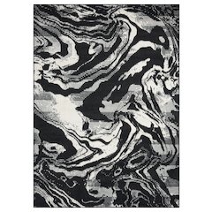 Atlas 11 Fluid Marble Black & Ivory Area Rug