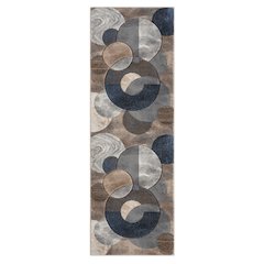 Alexia 02 Circular Abstract Area Rug – Beige, Navy & Gray