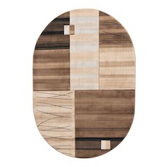 GLAMOR  CREAM BROWN OVAL 5' X 8', GM0358OV