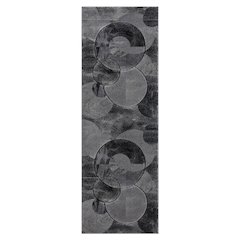 Alexia 03 Circular Abstract Area Rug – Charcoal & Gray