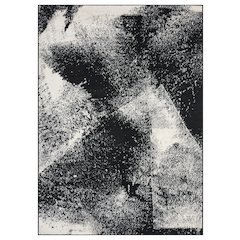 Atlas 08 Abstract Ink Black & Ivory Area Rug