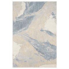 Babylon 02 Abstract Flow Area Rug - Blue & Beige
