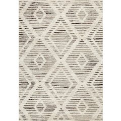 Bora 01 Geometric Diamond Area Rug - Ivory, Beige & Brown