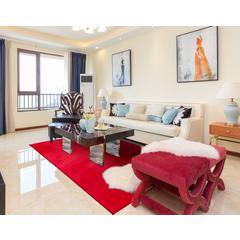 FAUX RABBIT FUR RED RB03  7'6" X 9'6"