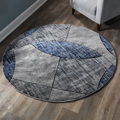 Alexia 08 Modern Geometric Area Rug – Blue & Gray