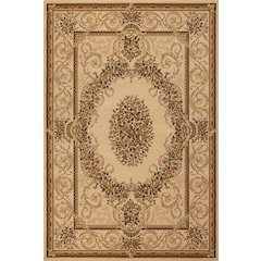 Aubusson 01 Traditional Medallion Area Rug – Beige