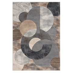 Alexia 01 Circular Abstract Area Rug – Beige, Gray & Taupe
