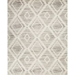 Bora 01 Geometric Diamond Area Rug - Ivory, Beige & Brown