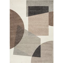 Bora 03 Modern Abstract Area Rug - Beige, Taupe & Brown