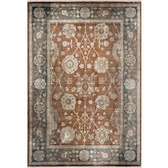 Ana 13 Traditional Floral Area Rug – Brown / Rust
