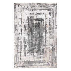 Bowman 05 Framed Abstract Area Rug - Gray, Ivory & Beige