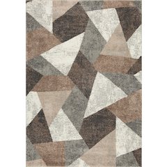 Bora 02 Abstract Mosaic Area Rug - Brown, Gray & Ivory