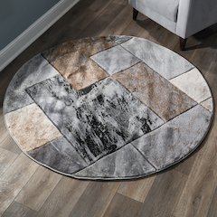 Alexia Geometric Area Rug – Brown, Gray & Charcoal