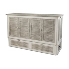 Islamorada - Queen Size Cabinet Bed with Mattress - Dapple Grey and Blanc Finish