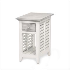Islamorada - Chairside Table - Dapple Grey, Blanc Finish