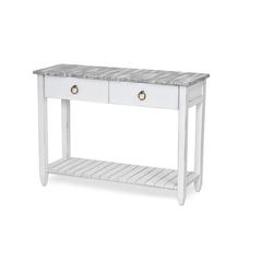 Picket Fence - Console Table - Distressed Grey, White Finish