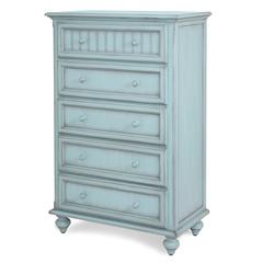 Monaco - 5 Drawer Chest - Bleu Finish