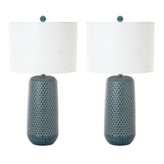 Marlin 30" Blue Ceramic Table Lamp, (Set of 2)