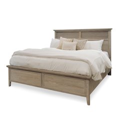 Cape May Queen Bed Solid Wood Coastal Charm Glazed Driftwood Finish