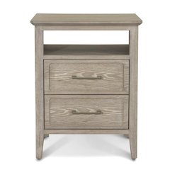Cape May 2 Drawer Nightstand with USB A + C Glazed Driftwood Finish