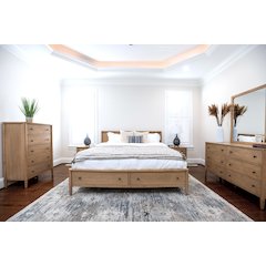 Chatham King Low Profile Platform Solidwood Bed with Storage Warm Maple Finish