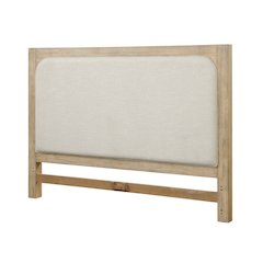 Heartford Queen Upholstered Solidwood Headboard with Stylish Weathered Tan