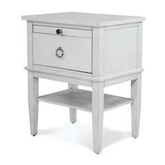 1 Drawer Open Nightstand with Power and USB A + C Fresh White Finish