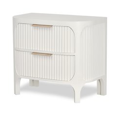 Genevie Reed 2-Drawer Solidwood Nightstand Power/USB Timeless Clean White Finsh