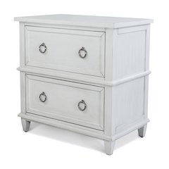 2 Drawer Nightstand with Power and USB A + C Fresh White Finish