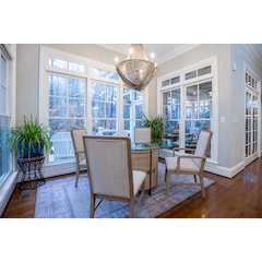 54" Round Dining Table with Storage,Tempered Beveled Glass